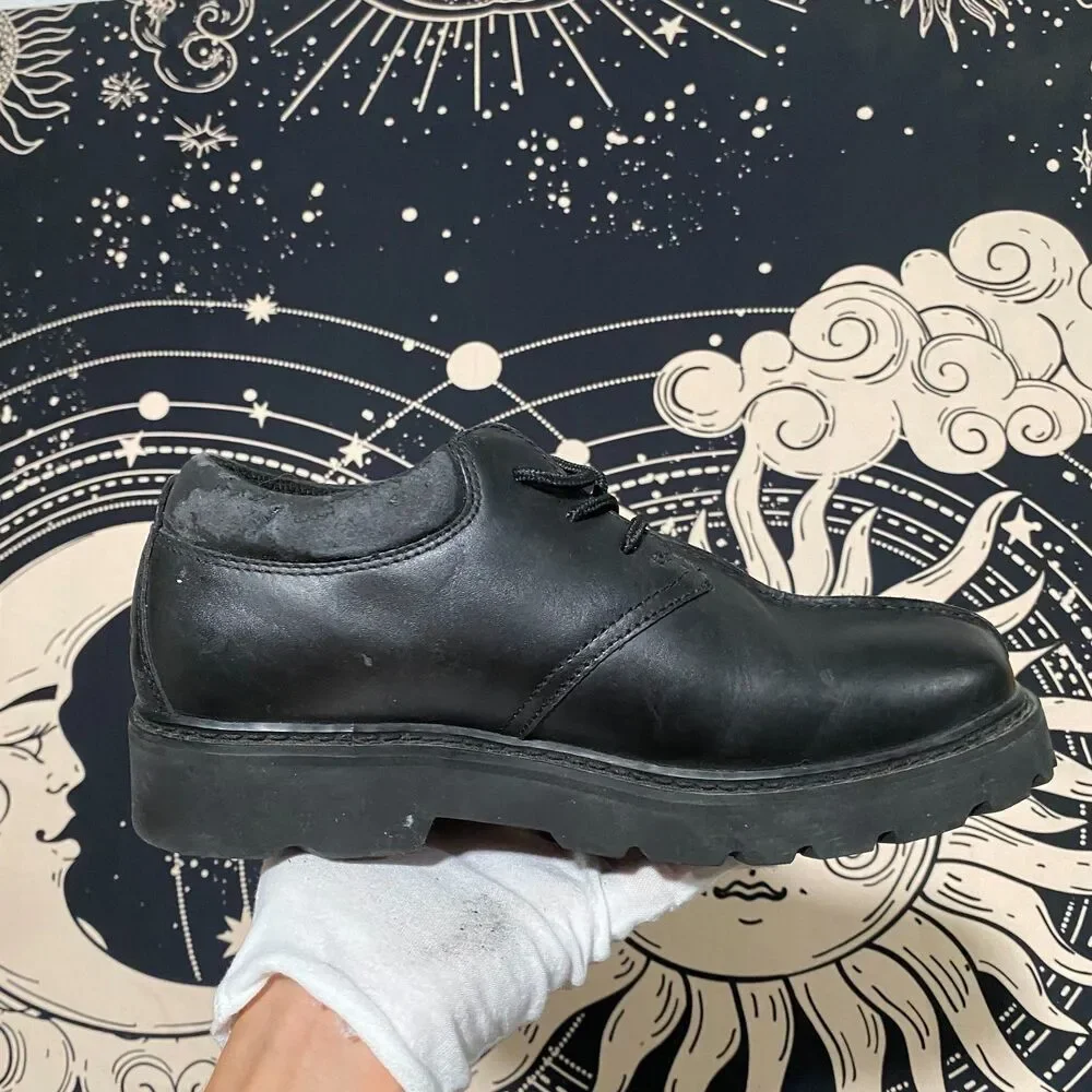 Lugz Drifter MCODL-001 Sneaker Shoes Men's 7.5 Black Leather Lace-Up Casual